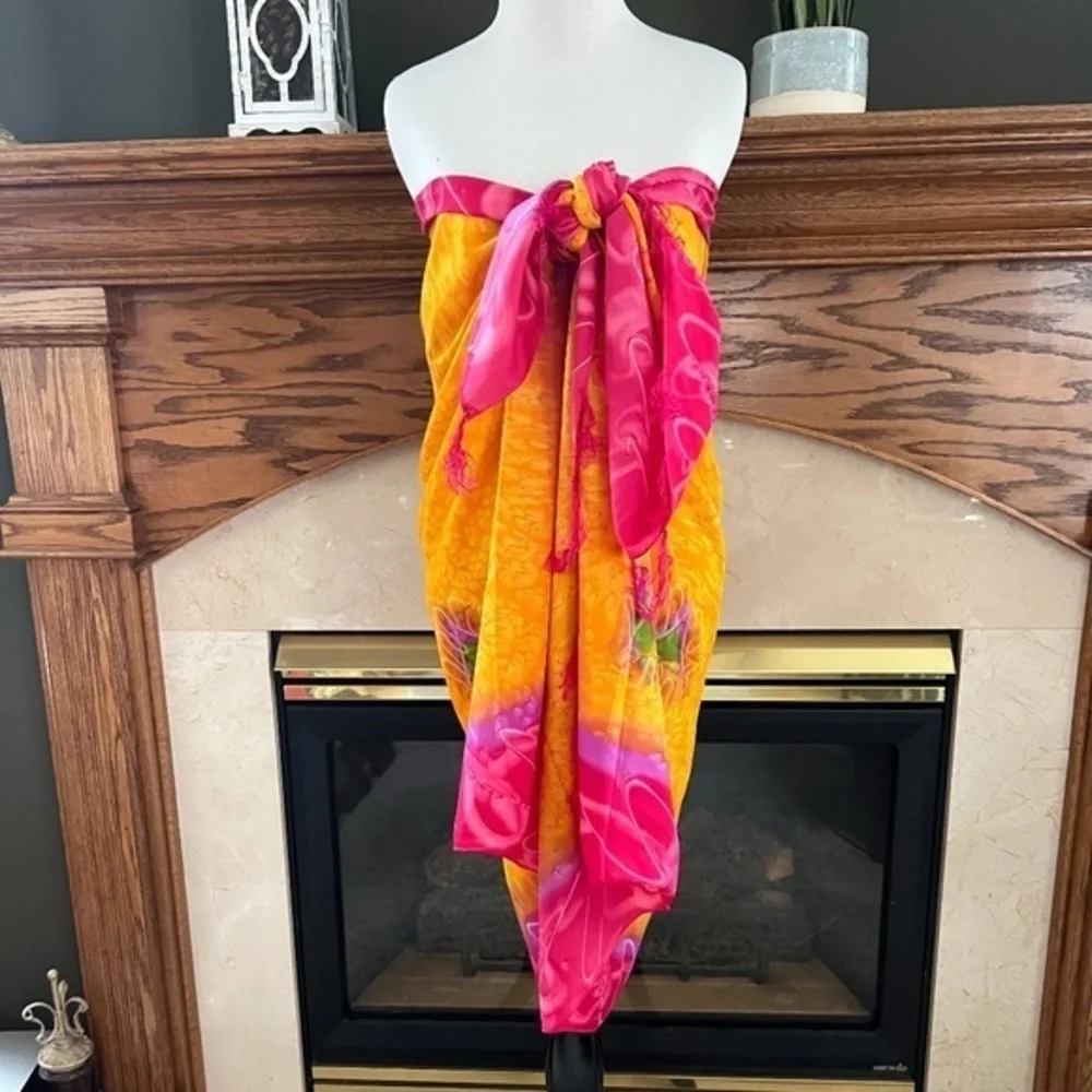 American Sarong Boho‎ Fringed Scarf Sz. 41.5” x 69.5”